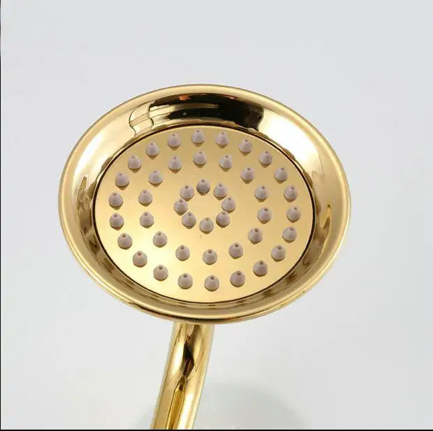 Gold Brass Rain Shower Set Single Handle