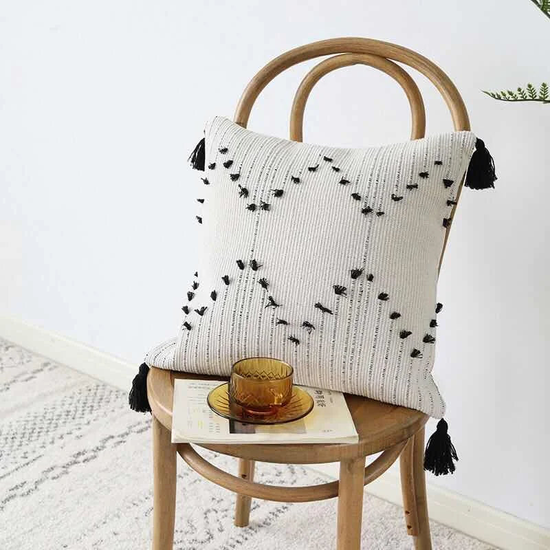 DecorBites™ Geometric Tassels Cushion Cover for Home Sofa Bed Decoration