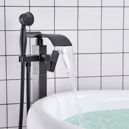DecorBites™ Black Bronze Bathtub Mixer Faucet | Single Handle Waterfall Tub Fixture