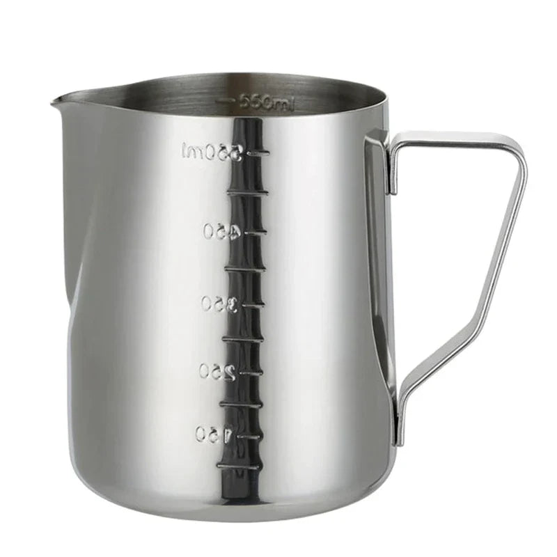 DecorBites™ Frothing Cup: Stainless Steel Measuring Pitcher for Latte Art