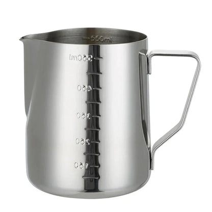 DecorBites™ Frothing Cup: Stainless Steel Measuring Pitcher for Latte Art