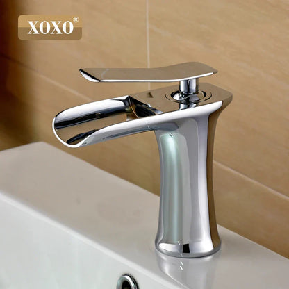 DecorBites™ Copper Waterfall Vanity Faucet for Modern Basin Mixer Tap - 83008W
