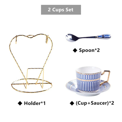 DecorBites™ Gold Porcelain Coffee & Tea Set - Luxury Bone China Porcelain Coffeeware