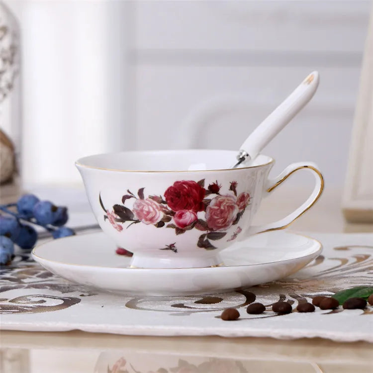 DecorBites™ Elegant Ceramic Tea Cup Set 200ml British Porcelain Coffee Cup