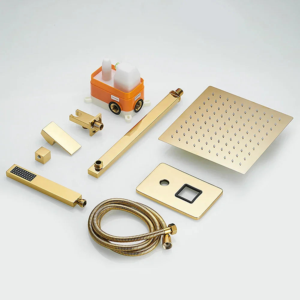 Brass Gold Rain Shower Set