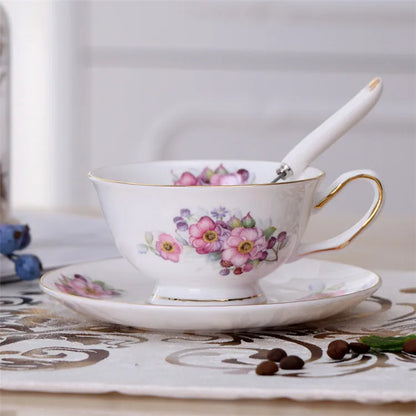 DecorBites™ Elegant Ceramic Tea Cup Set 200ml British Porcelain Coffee Cup