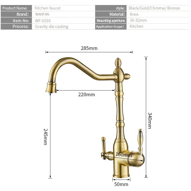 Gold 360° Kitchen Faucet