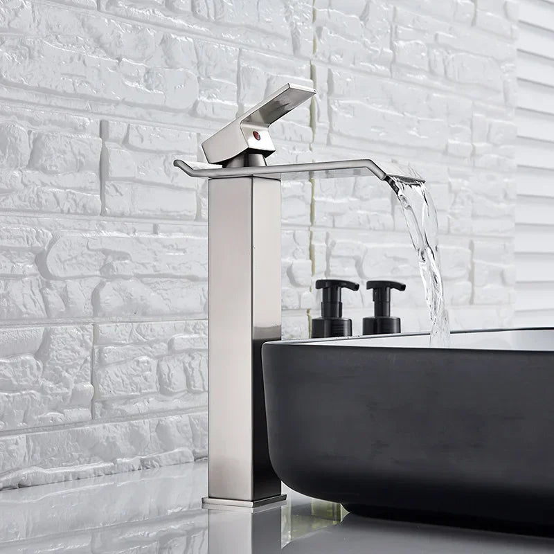 Gold Brass Basin Faucet Sleek Multi-Finish Style
