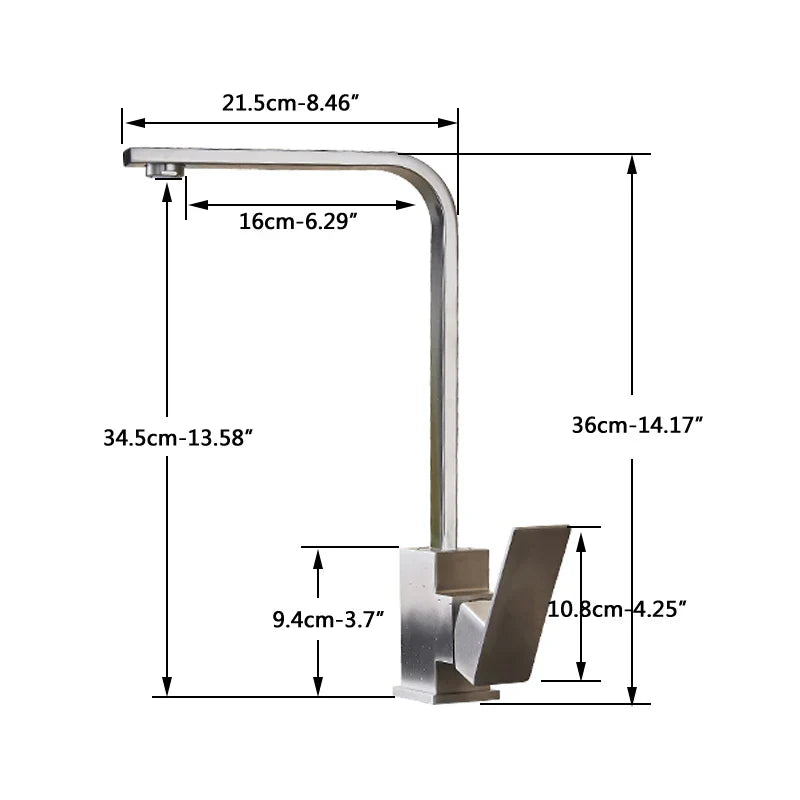 DecorBites™ Brushed Nickel Kitchen Faucet | 360 Rotate Hot Cold Mixer Tap | Single Lever