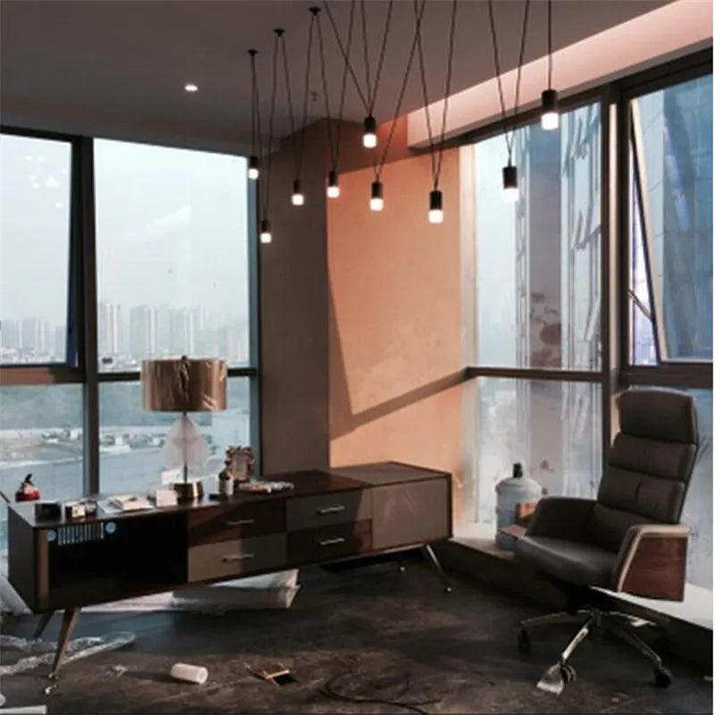 DecorBites™ Geometric LED Wire Pendant Chandelier - Industrial Home Decor Spider Lamp