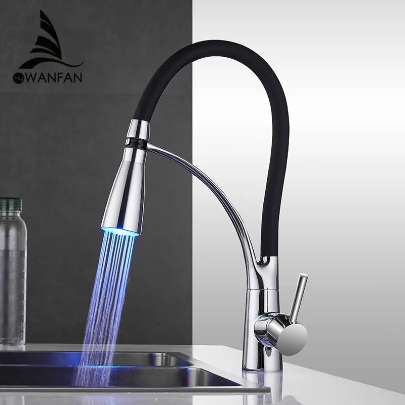 Brass LED Kitchen Faucet