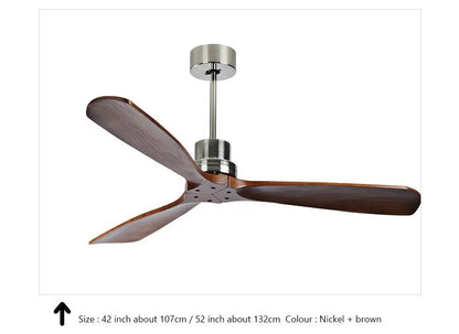 DecorBites™ 52" Wood Ceiling Fan Remote Control 3 Blades for Home Living Bedroom