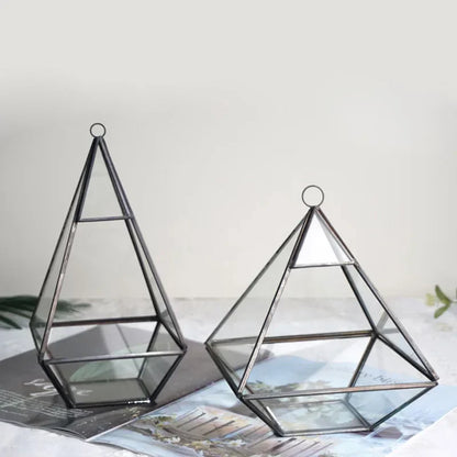 DecorBites™ Geometric Glass Vase for Succulents and Flowers