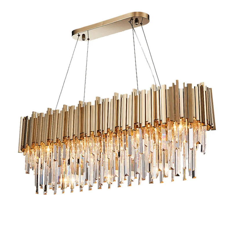DecorBites™ Gold LED Crystal Ceiling Chandelier for Elegant Home Decor