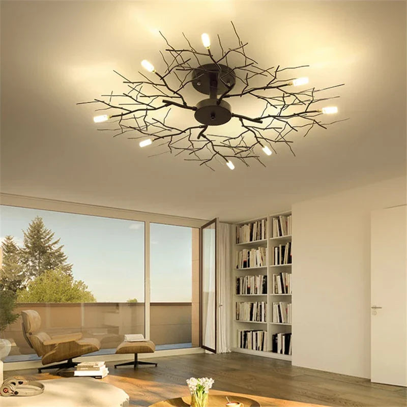 Iron LED Branch Ceiling Lamp