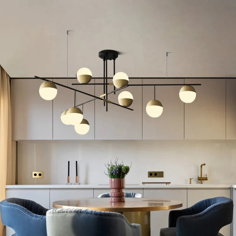 DecorBites™ Glass Ball Pendant Lights for Modern Luxury Living Room and Restaurant