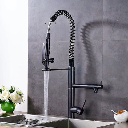DecorBites™ Black Bronze Kitchen Mixer Faucet with 360 Rotation - Single Handle Sink Tap
