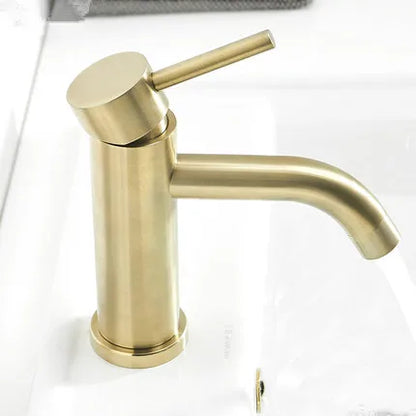 DecorBites™ Bath Set: Towel Rack, Corner Shelf, Paper Holder, Mixer Faucet - Brushed Matt Gold