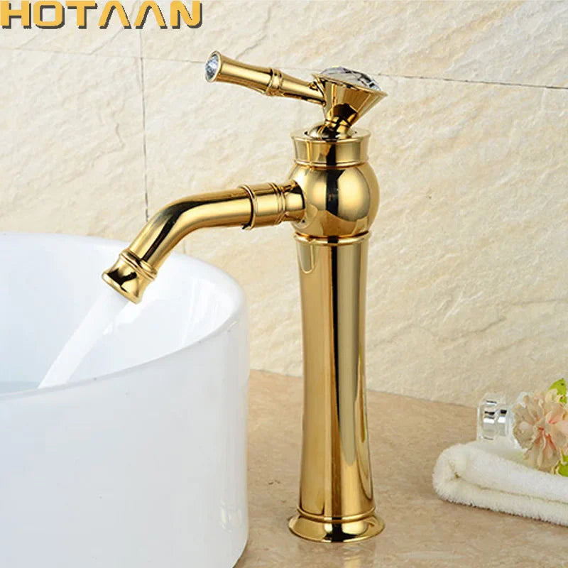 Gold High Arc Basin Faucet