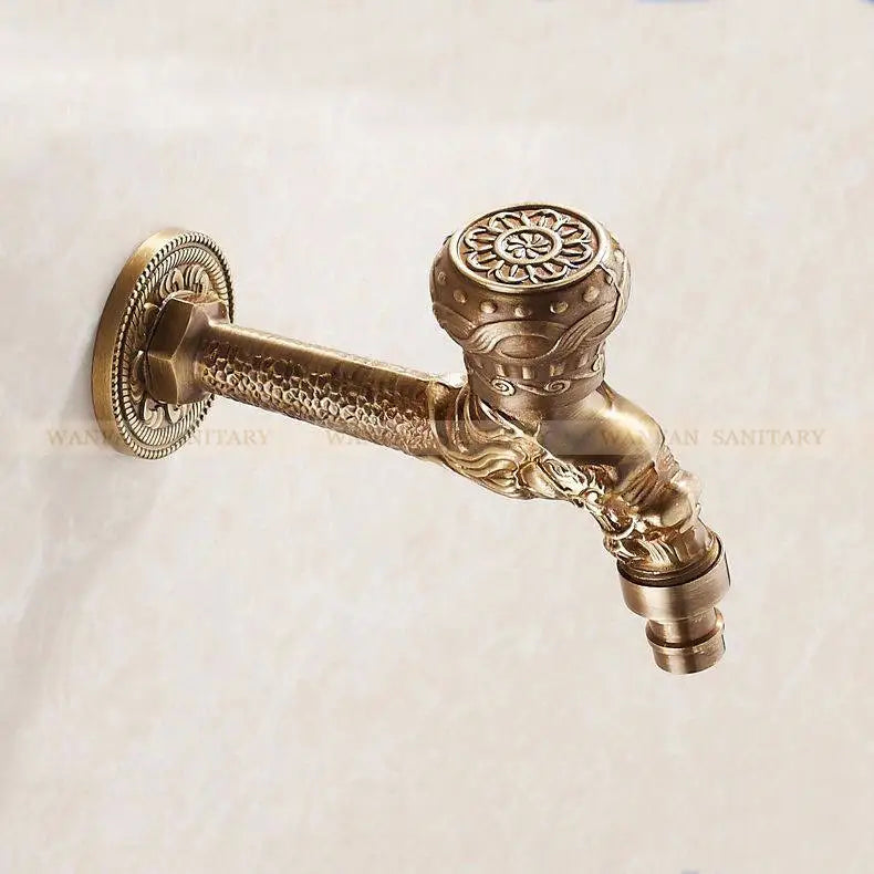 DecorBites™ Dragon Carved Antique Bronze Mop Faucet for Bathroom and Garden