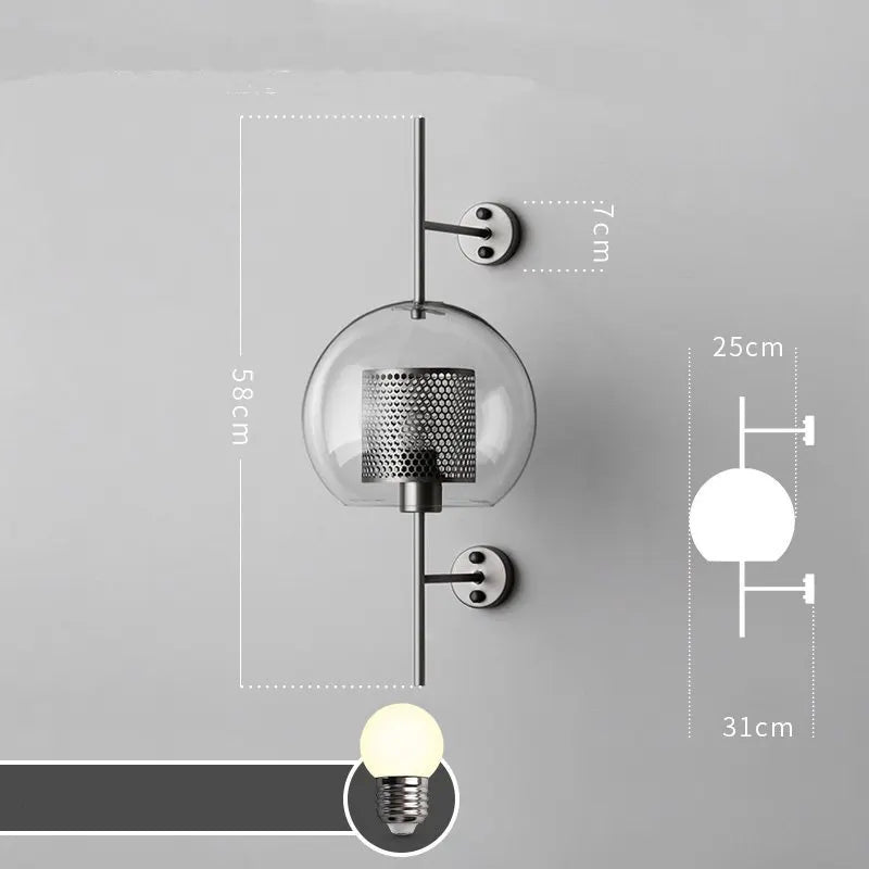 DecorBites™ Glass Industrial Wall Lights for Living Room Bedroom Dining Room