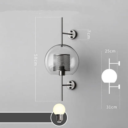 DecorBites™ Glass Industrial Wall Lights for Living Room Bedroom Dining Room