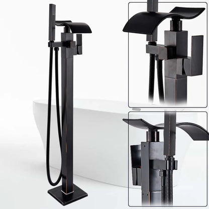 DecorBites™ Black Bronze Bathtub Mixer Faucet | Single Handle Waterfall Tub Fixture