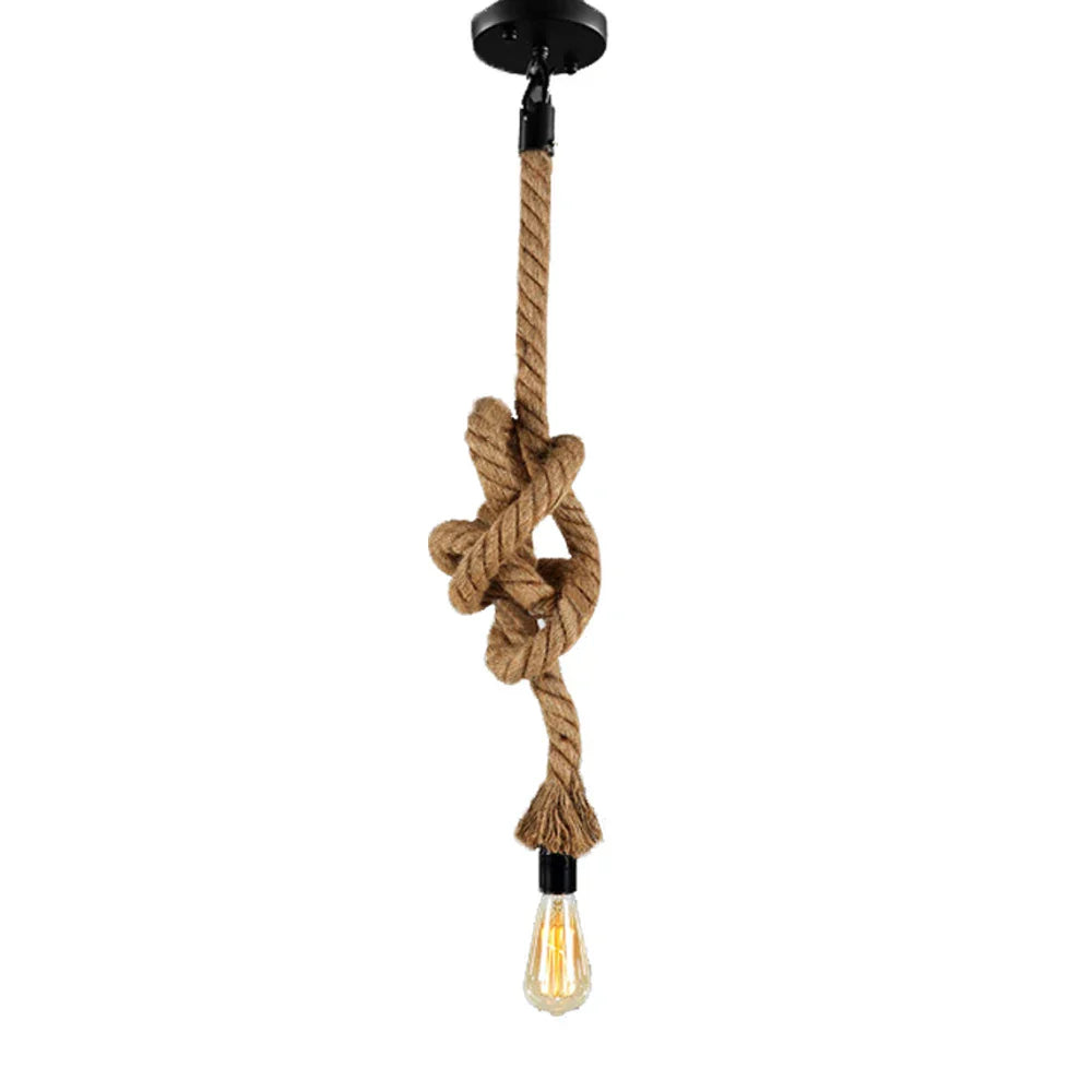 Hemp Rope Pendant Light Double Rope Industrial Loft