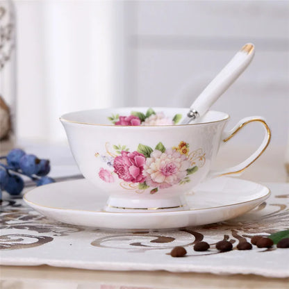 DecorBites™ Elegant Ceramic Tea Cup Set 200ml British Porcelain Coffee Cup