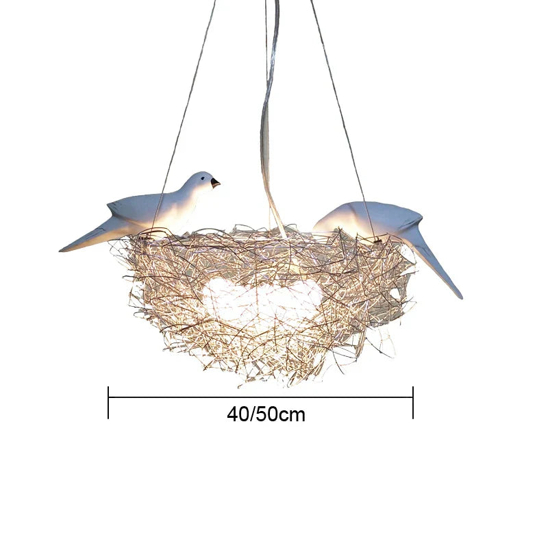 DecorBites™ Bird's Nest Pendant Lights Gold Silver Aluminum Wire Nordic Art E27 Restaurant Bedroom