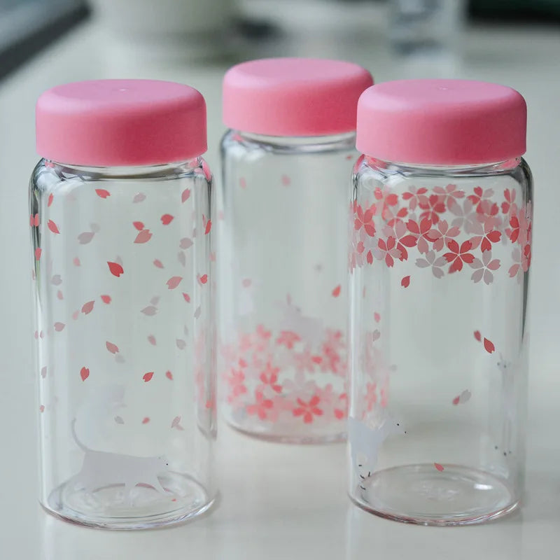 Sakura Glass Water Bottle