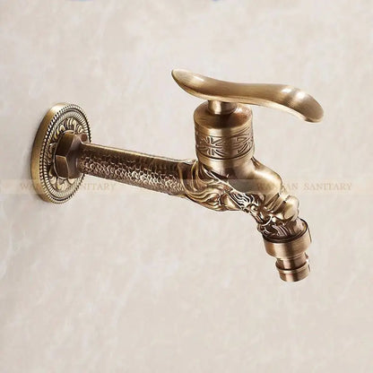 DecorBites™ Dragon Carved Antique Bronze Mop Faucet for Bathroom and Garden