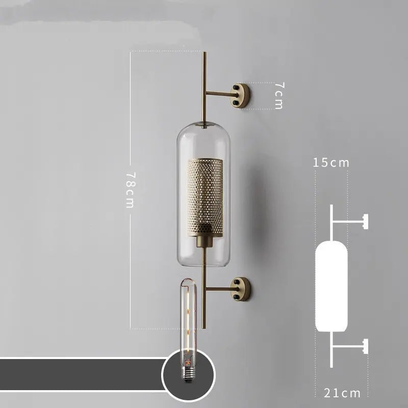 DecorBites™ Glass Industrial Wall Lights for Living Room Bedroom Dining Room