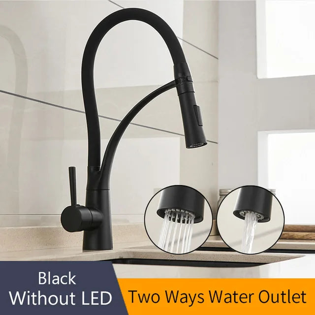 Brass LED Kitchen Faucet