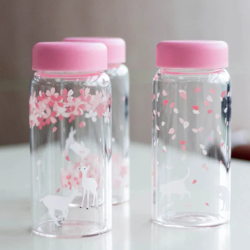 Sakura Glass Water Bottle