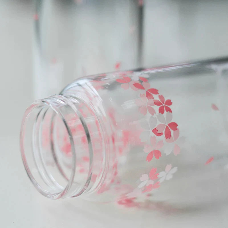 Sakura Glass Water Bottle