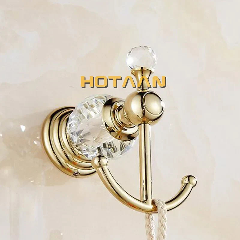 Gold Crystal Robe Hook