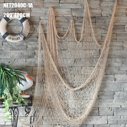 DecorBites™ Decorative Fishing Net Wall Hanging - Mediterranean Style Nautical Home Decor