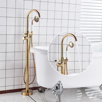 DecorBites™ Gold Tub Sink Faucet with Handshower