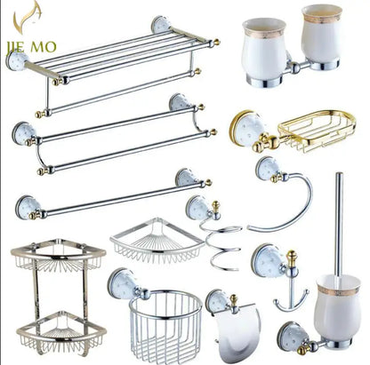 DecorBites™ Bathroom Hardware Set: Toilet Paper, Roll Holder, Brush Holder, Coat Hook