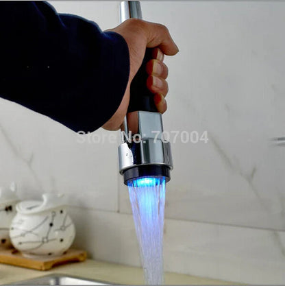 DecorBites™ LED Light Chrome Kitchen Faucet Pull-Out Spray Head Replacement