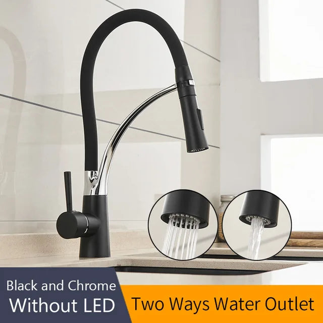 Brass LED Kitchen Faucet