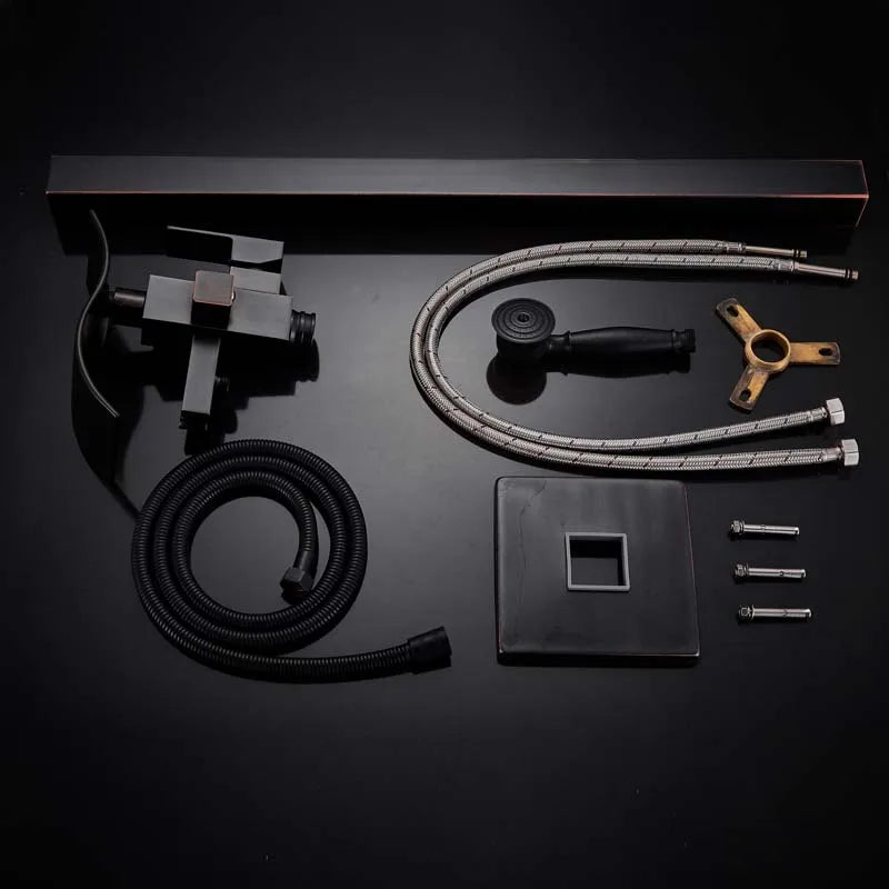DecorBites™ Black Bronze Bathtub Mixer Faucet | Single Handle Waterfall Tub Fixture