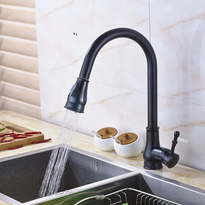DecorBites™ Gold Brass Kitchen Faucet Rotatable Mixer Tap Single Handle Hot&Cold Water