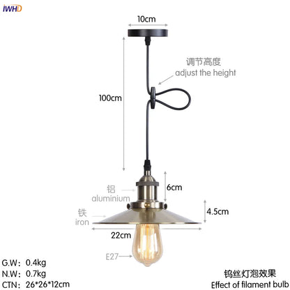 DecorBites™ Gold Retro Edison LED Pendant Lights for Dinning Living Room Industrial Decor