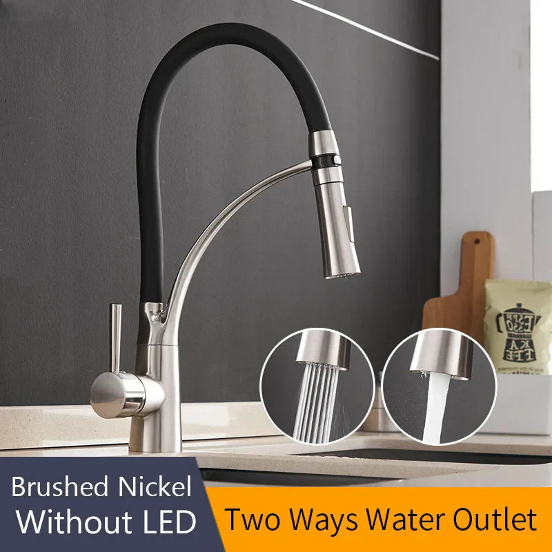 Brass LED Kitchen Faucet