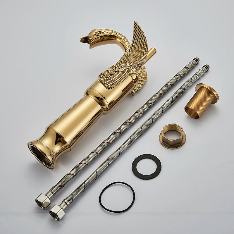 Gold Single Handle Faucet Deck Mount Design