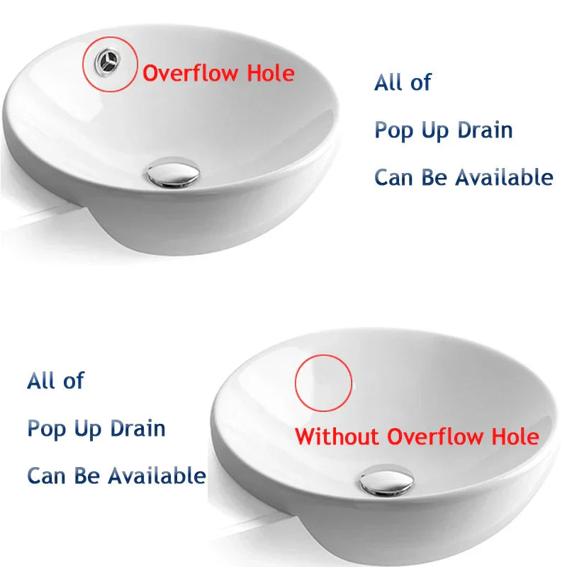 DecorBites™ Bathroom Basin Waste Pop Up Drain for Vanity Sink, Five Color Options