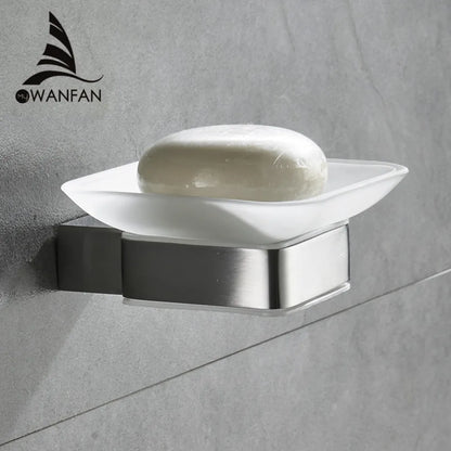 DecorBites™ Black Finish Wall Mount Soap Basket Dish - Bathroom Hardware Soap Holder