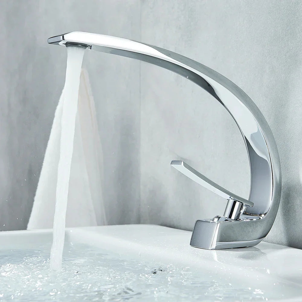 DecorBites™ Black Chrome Basin Faucet Single Handle Bathroom Mixer Tap